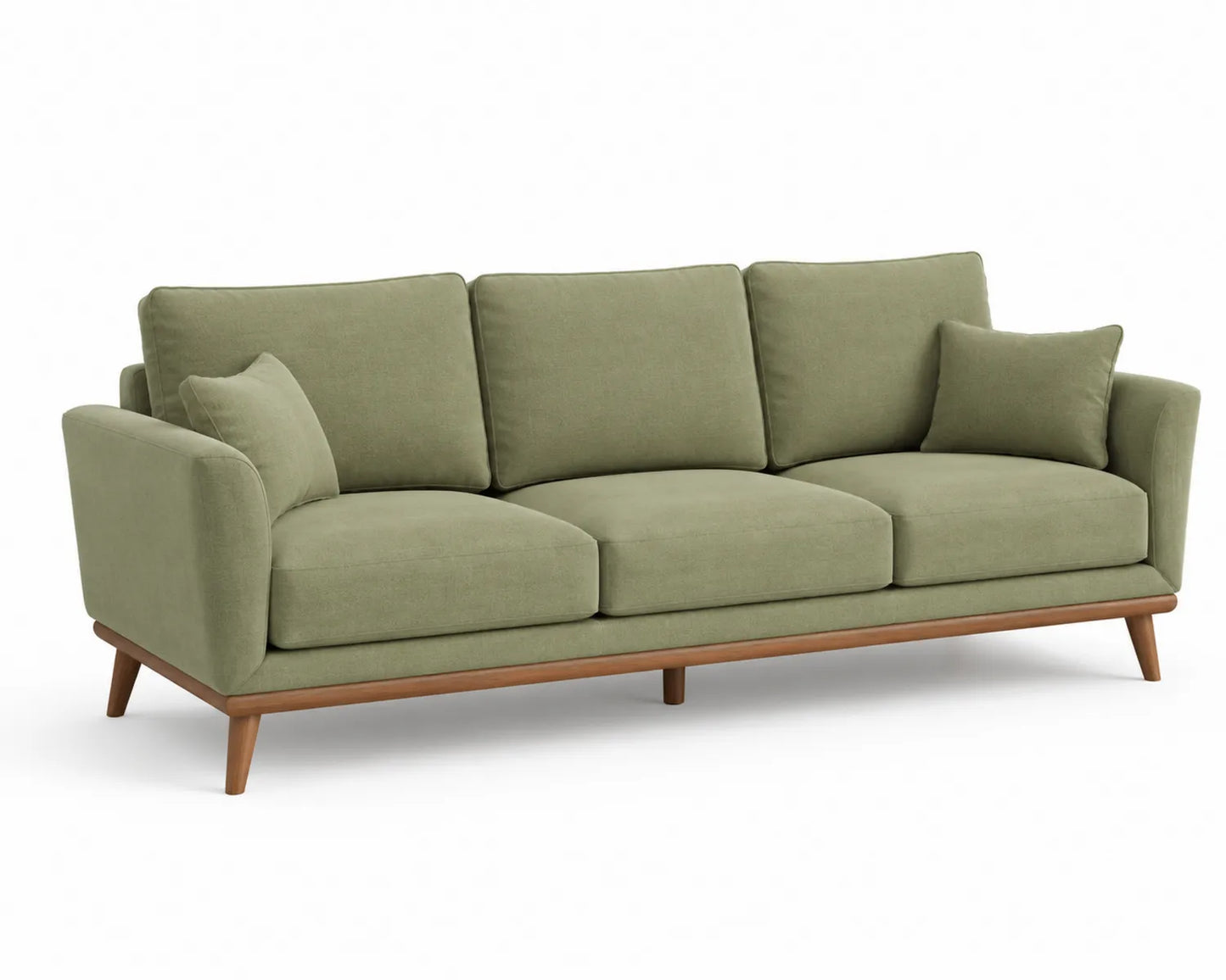Canapé 3 places tissu bois vert 220x90x85 cm