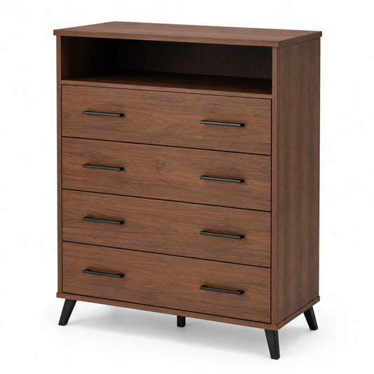 Commode en bois avec 4 tiroirs noyer