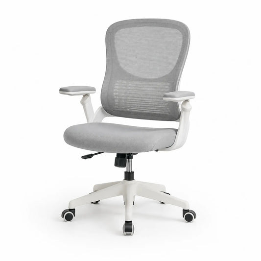 Chaise de bureau ergonomique en maille avec accoudoirs réglables et roulettes