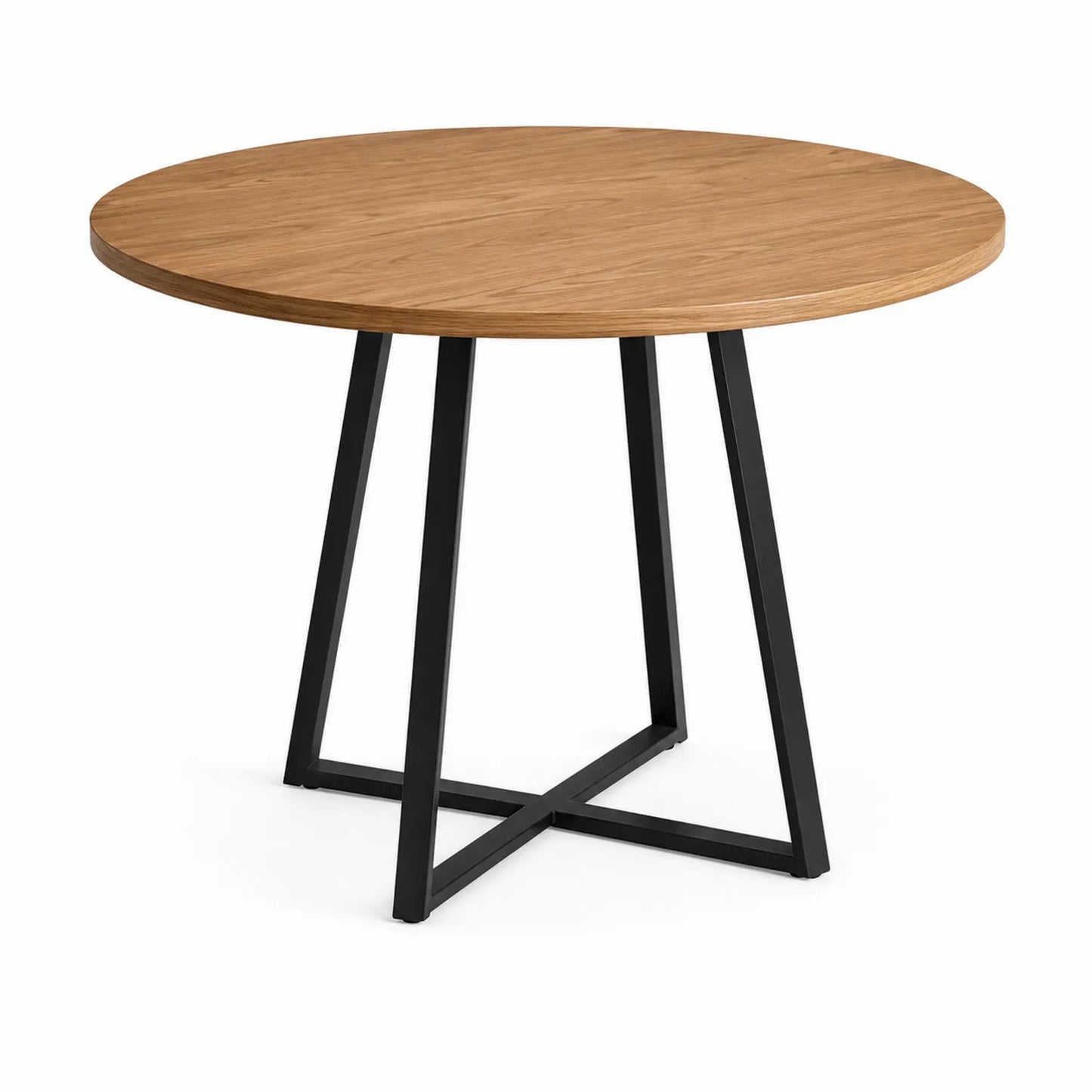 Table ronde bois métal noir 100cm