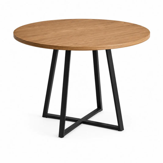 Table ronde bois métal noir 100cm