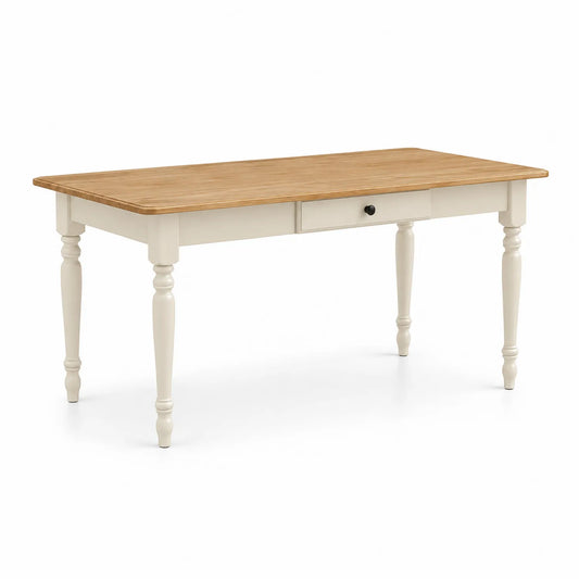 Table à manger en bois de chêne et pin avec tiroir 180x90 cm